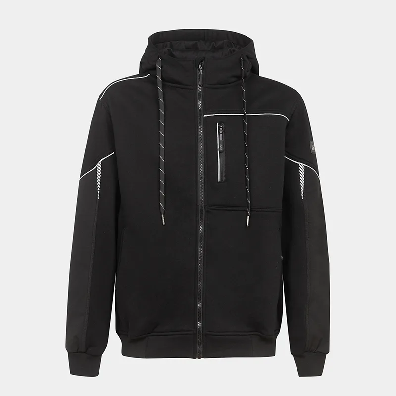 Majica z zadrgo BWOLF DAYTONA Hoodie, črna barva, velikost M