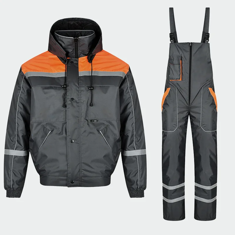 Zimski delovni komplet BWOLF GAMMA, barva temno siva / oranžna
