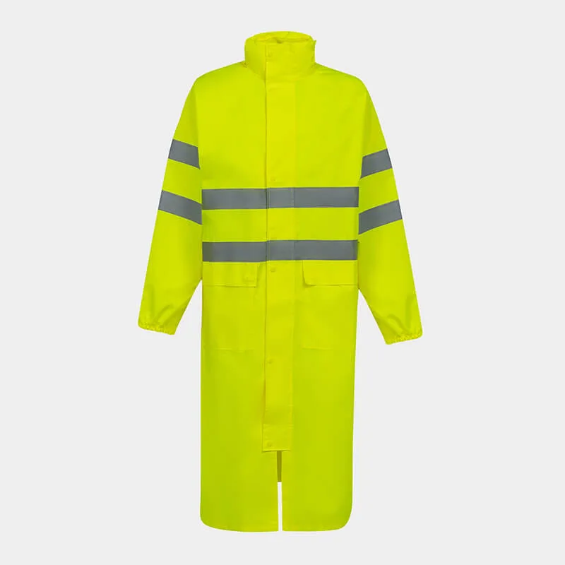 Odsevni, dobro viden dežni plašč BWOLF POSEIDON REF HV, rumene barve