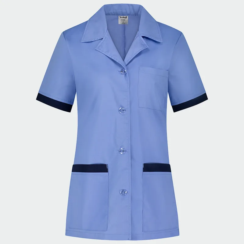 Bwell GABI medicinska majica z dolgimi rokavi, modra barva, velikost XS