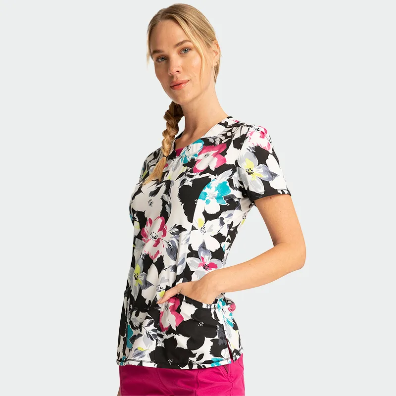 Majica s kratkimi rokavi CHEROKEE INFINITY CK609, vzorec »Inky Garden«, velikost S