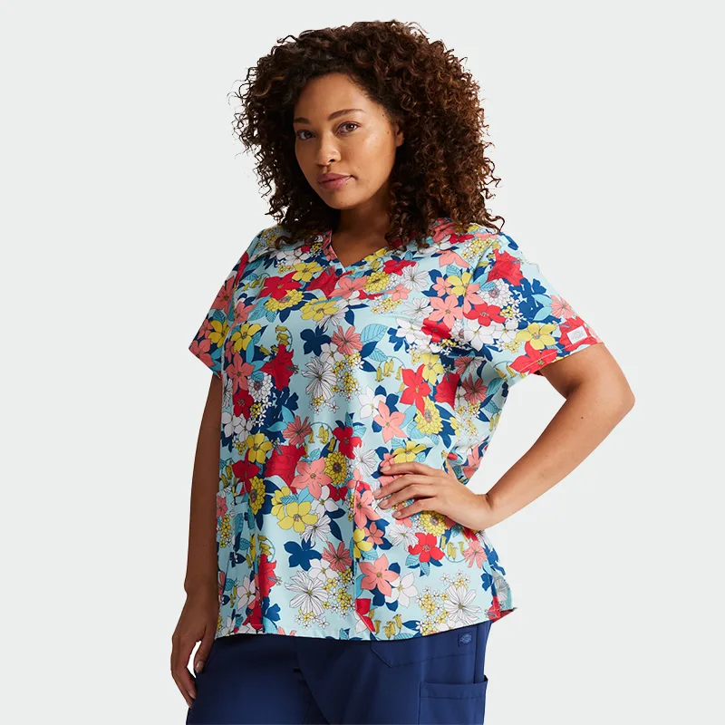 Delovna majica Dickies EDS DK616 z motivom »Blooms So Retro«, velikost S