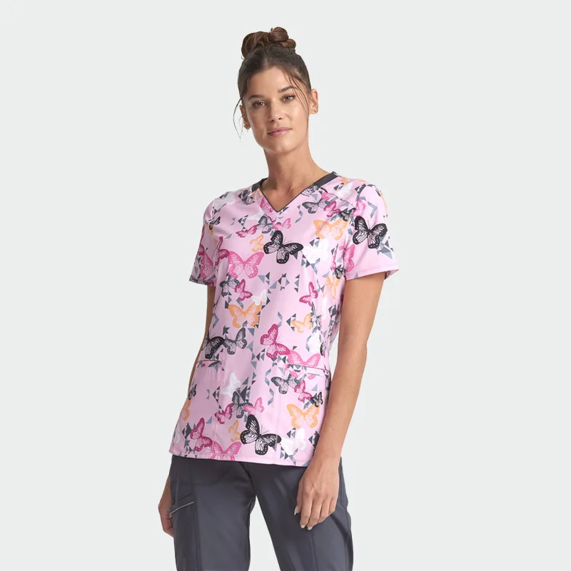 Operacijska bluzka CHEROKEE INFINITY CK634 z vzorcem »Geo Flutter«, velikost 2XL