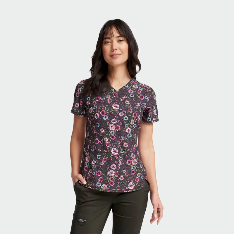 Operacijska bluzka CHEROKEE CK703 z motivom »Romantic Garden«, velikost 2XL