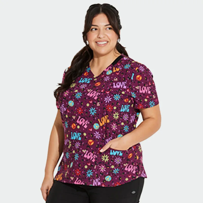 Delovna majica Dickies DK876 z motivom »Happy Hippie«, velikost 3XL