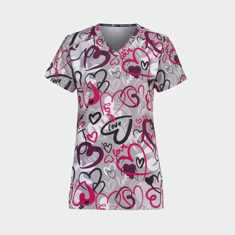 Majica z dolgimi rokavi Bwell MELINA z motivom »Painted Hearts«, velikost L