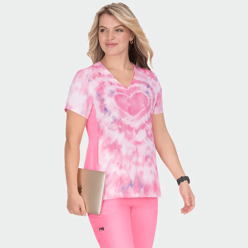 Majica s kratkimi rokavi KOI Design LITE 370PLM - TDHP, potisk »Tie Dye Hearts«, velikost L