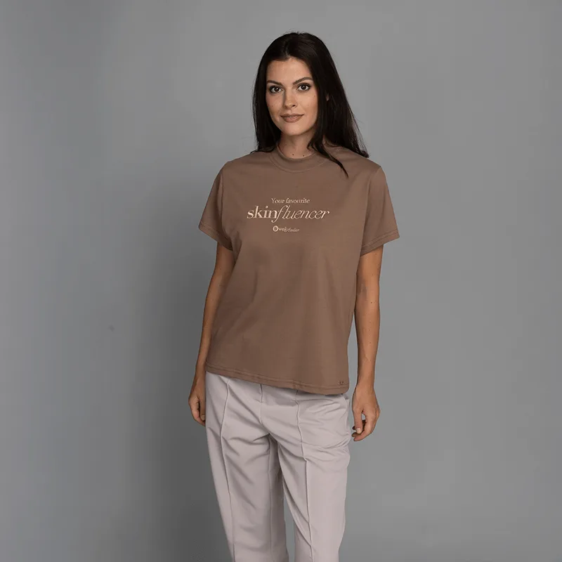 Majica Bwell Atelier SkinFluencer, barva Mocca