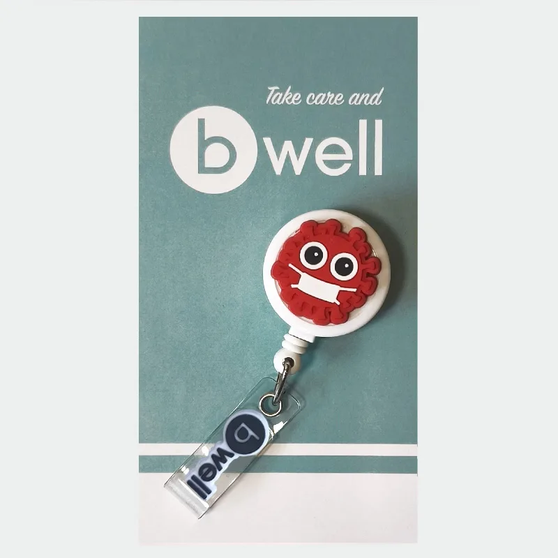 Nosilec izkaznice Bwell BADGE  z motivom virusa