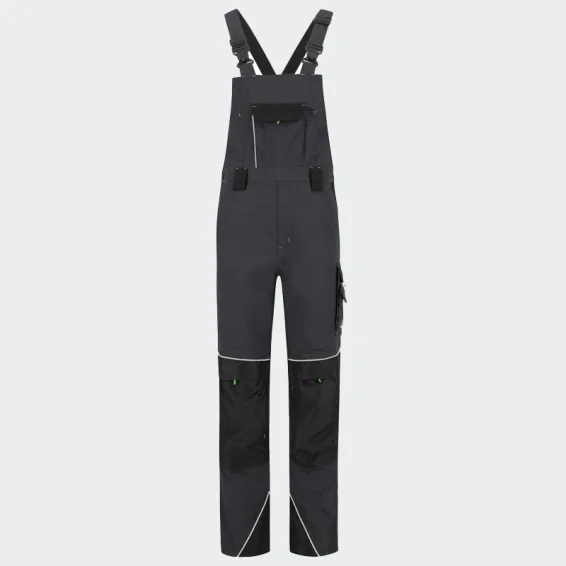 Poletne delovne hlače z naramnicami BWOLF BRAVE, temno siva barva, velikost 4XL