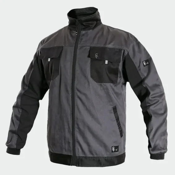 Summer work jacket CXS PERSEUS  Grey / Black color, size 50