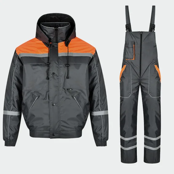 Zimski delovni komplet BWOLF GAMMA, barva temno siva/oranžna, velikost XL