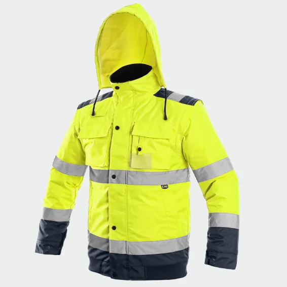 Odsevna jakna CXS LUTON, rumena barva, velikost 2XL