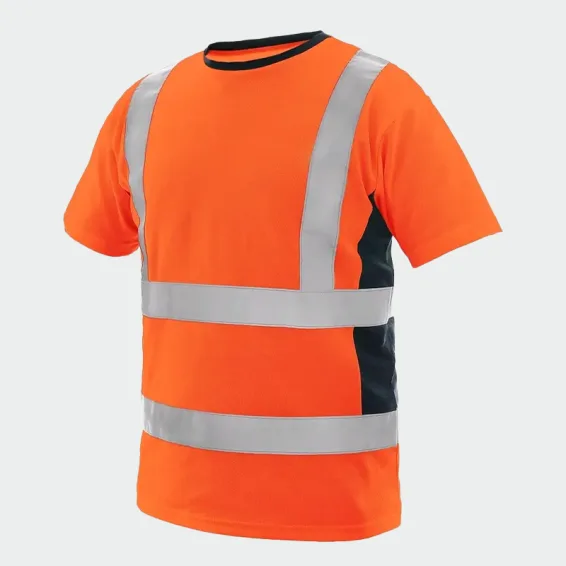 Majica z visoko vidljivostjo CXS EXETER, oranžna barva, velikost XL