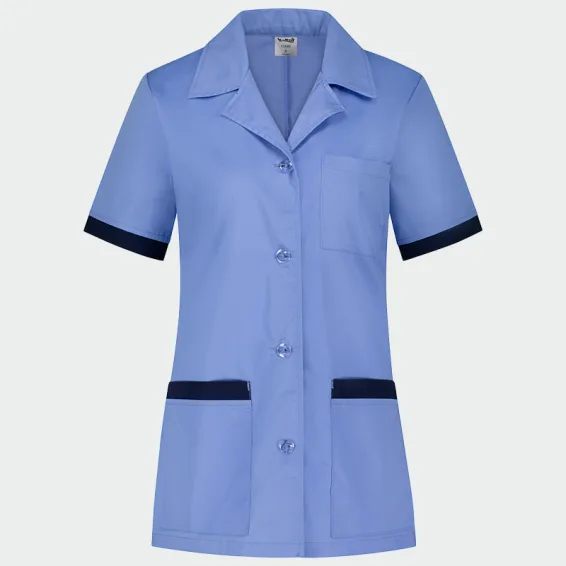 Bwell GABI medicinska majica z dolgimi rokavi, modra barva, velikost XS