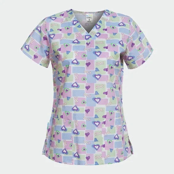 Majica za čiščenje Bwell BAMBINA z motivom Purple Hearts / Ribbons