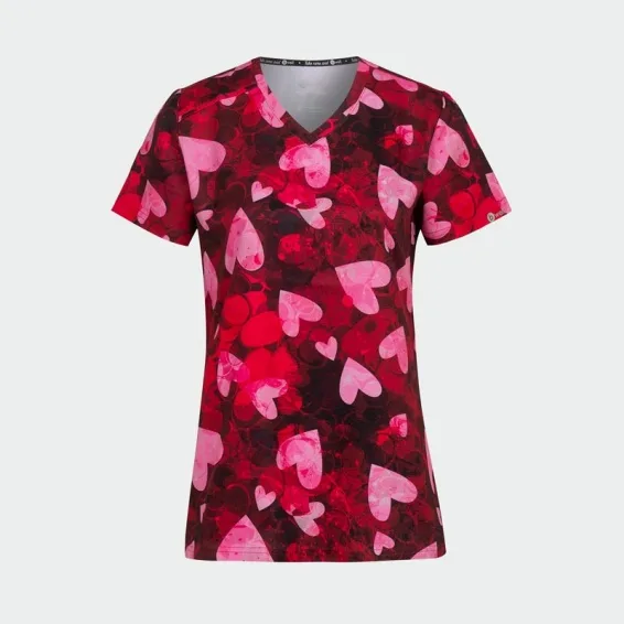 Operacijska bluzka Bwell MELINA z motivom Galaxy Hearts, velikost 2XL