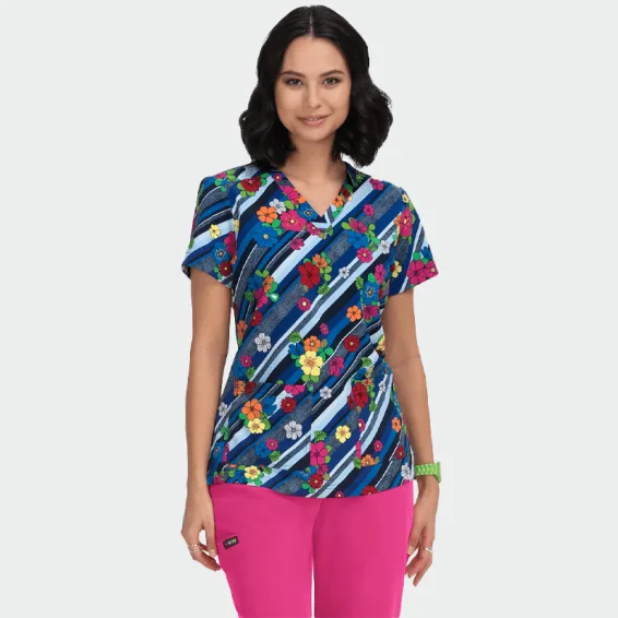Majica s kratkimi rokavi KOI Design FRENCH BULL F100PR – CLY, vzorec Calypso, velikost XL
