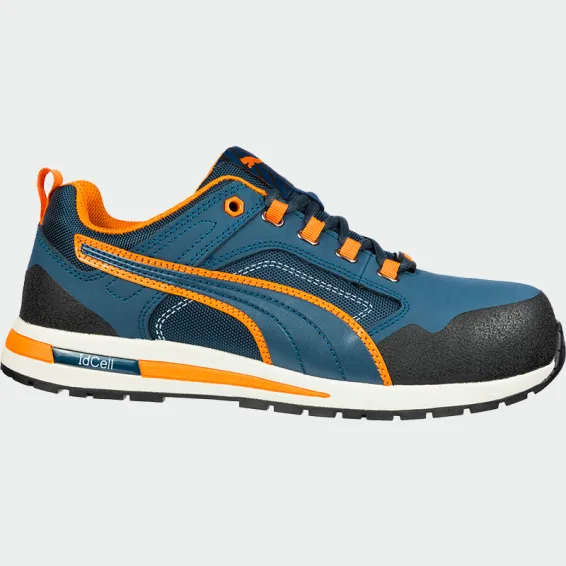 Nizki delovni čevlji s kapico za prste Puma CROSSTWIST Low S3, modra barva, velikost 39