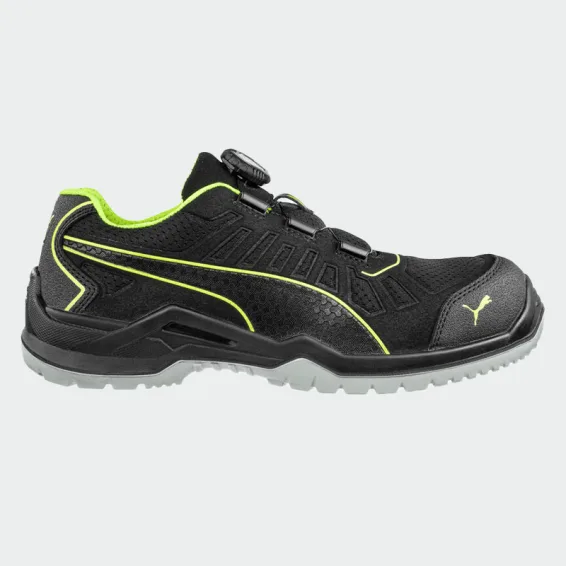Nizki delovni čevlji s kapico na prstih Puma FUSE DISC LOW S1PS, črni