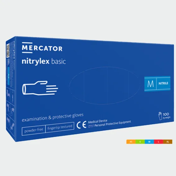 Nitrilne rokavice za enkratno uporabo MERCATOR NITRYLEX, barva: temno modra