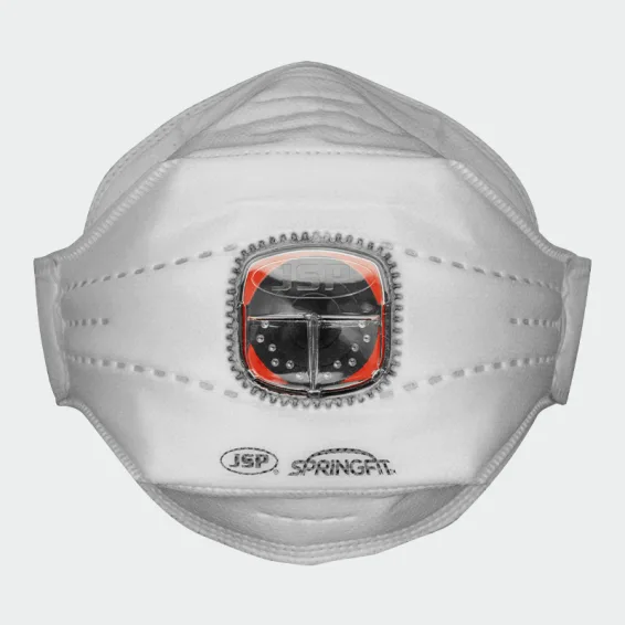 Enkratna maska FFP3 Typhoon™ z ventilom JSP SPRINGFIT™ FFP3, bela barva