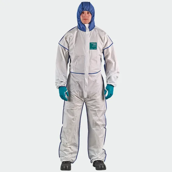 Enkratna delovna obleka Ansell AlphaTec® 1800 COMFORT Bound – model 195, bela barva
