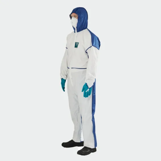 Polni kombinezon za enkratno uporabo Ansell AlphaTec® 1800 COMFORT Bound - Model 195 Bela barva