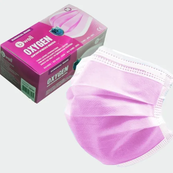 Zdravstvena maska za obraz Bwell OXYGEN, roza barva
