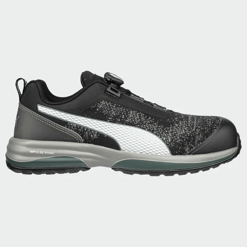 Nizki delovni čevlji s kapico na prstih Puma CHARGE DISC LOW S1P, črna barva