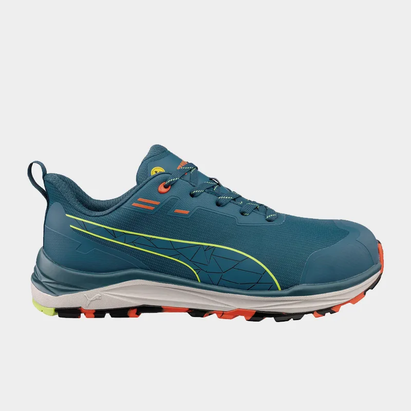 Nizki delovni čevlji s kapico na prstih Puma XPLORE LOW S3S, modra barva