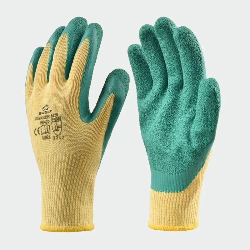 Lateksne rokavice BWOLF GRIP, rumene barve, velikost 9