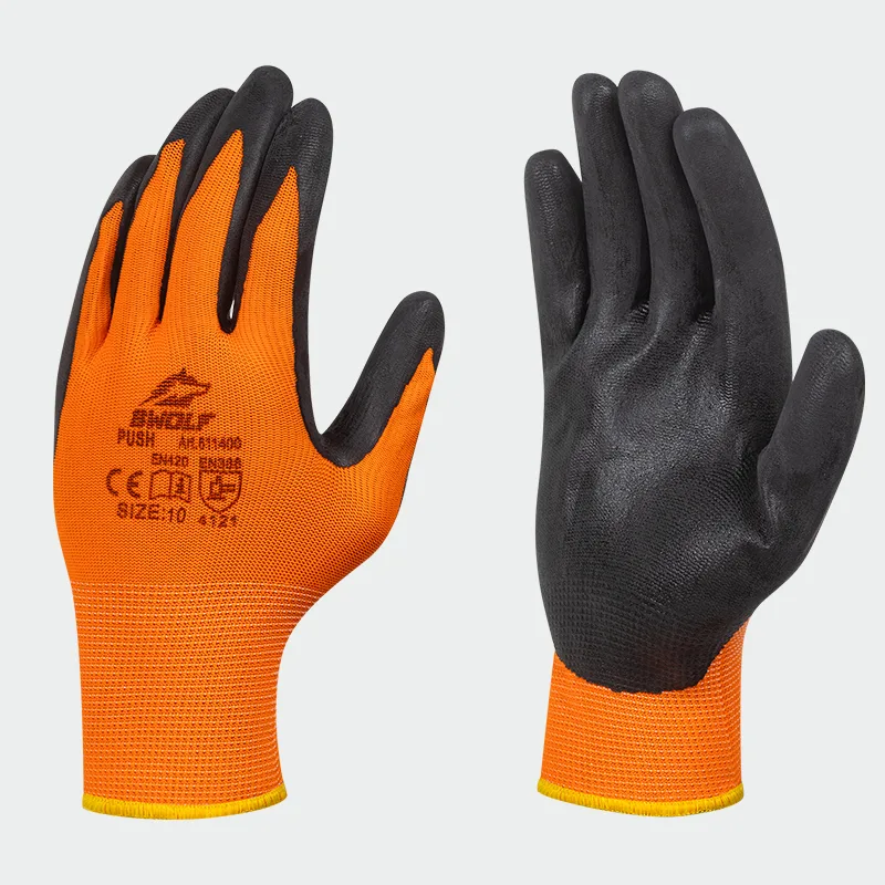 Nitrilne rokavice BWOLF PUSH, oranžne barve