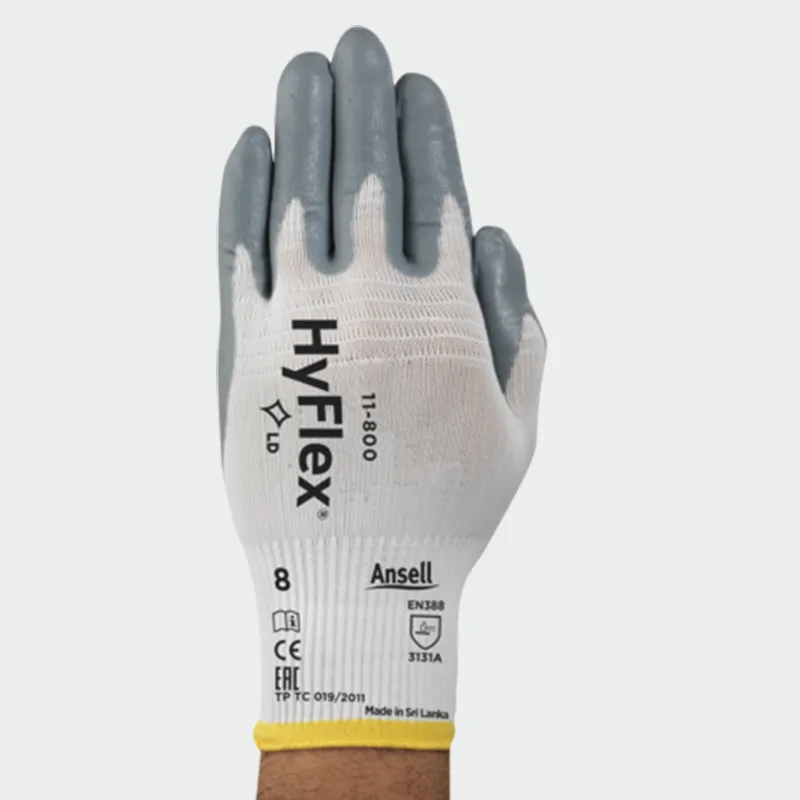 Nitrilne rokavice Ansell HyFlex 11-800, bele barve