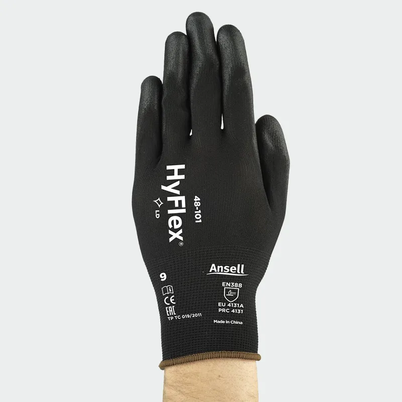 Poliuretanske rokavice Ansell HyFlex 48-101, črne barve, velikost 10