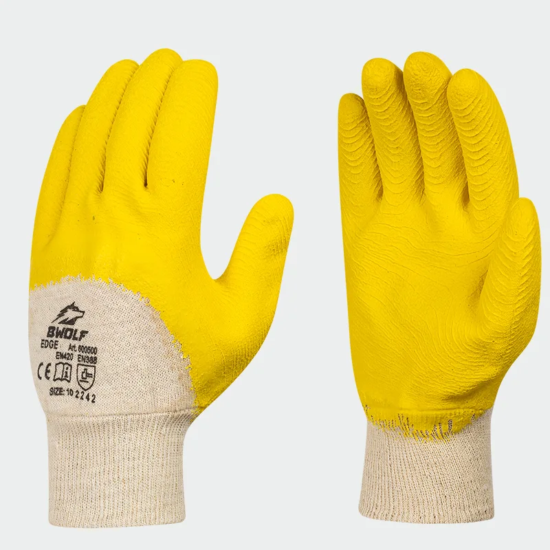 Lateksne rokavice BWOLF EDGE, rumene barve, velikost 10