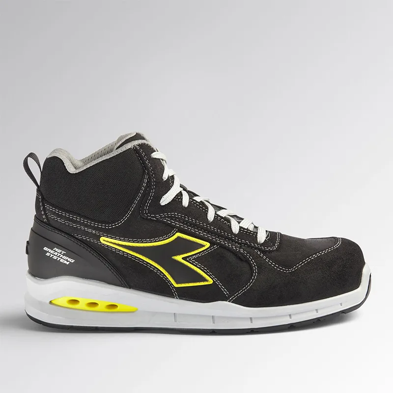 Športni čevlji za delo s kapico na prstih Diadora RUN NET AIRBOX Mid S3, črni
